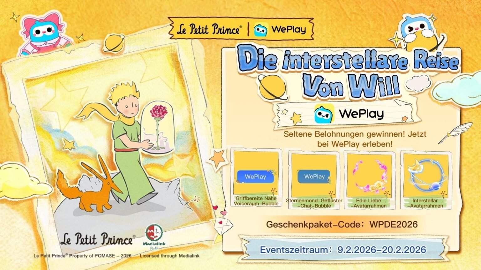 WePlay debütiert auf dem deutschen Markt mit einer speziellen Valentinstagskooperation zu „Der kleine Prinz”